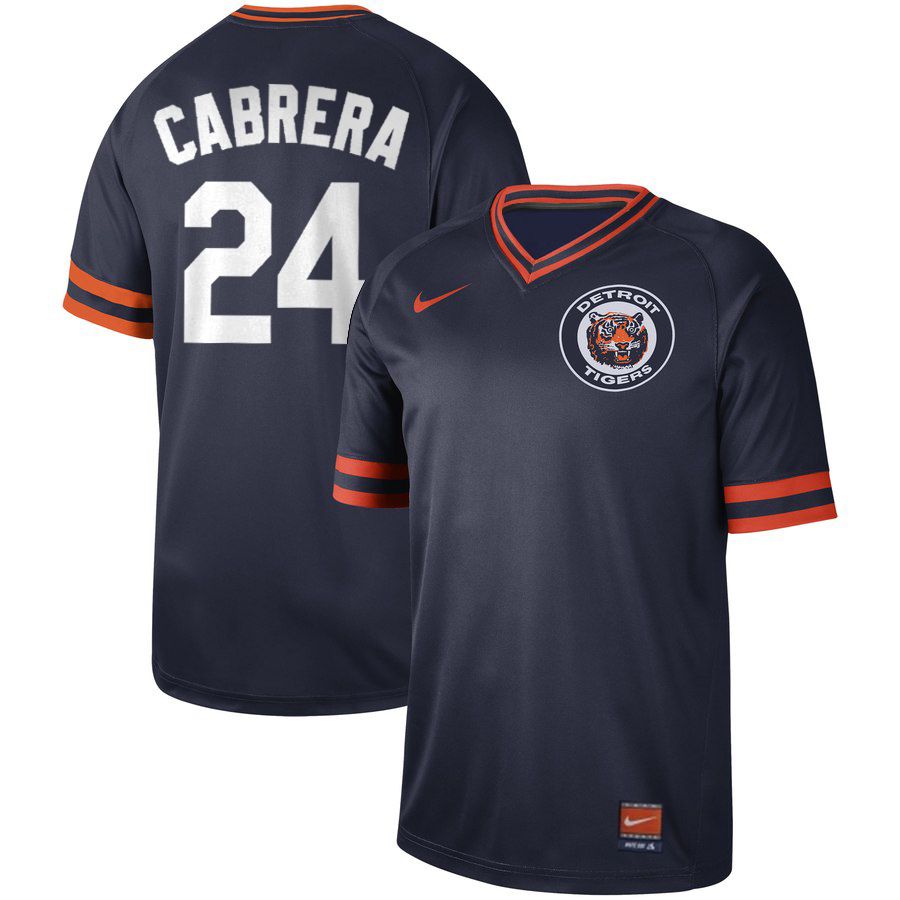2019 Men MLB Detroit Tigers #24 Cabrera blue Nike Cooperstown Collection Jerseys